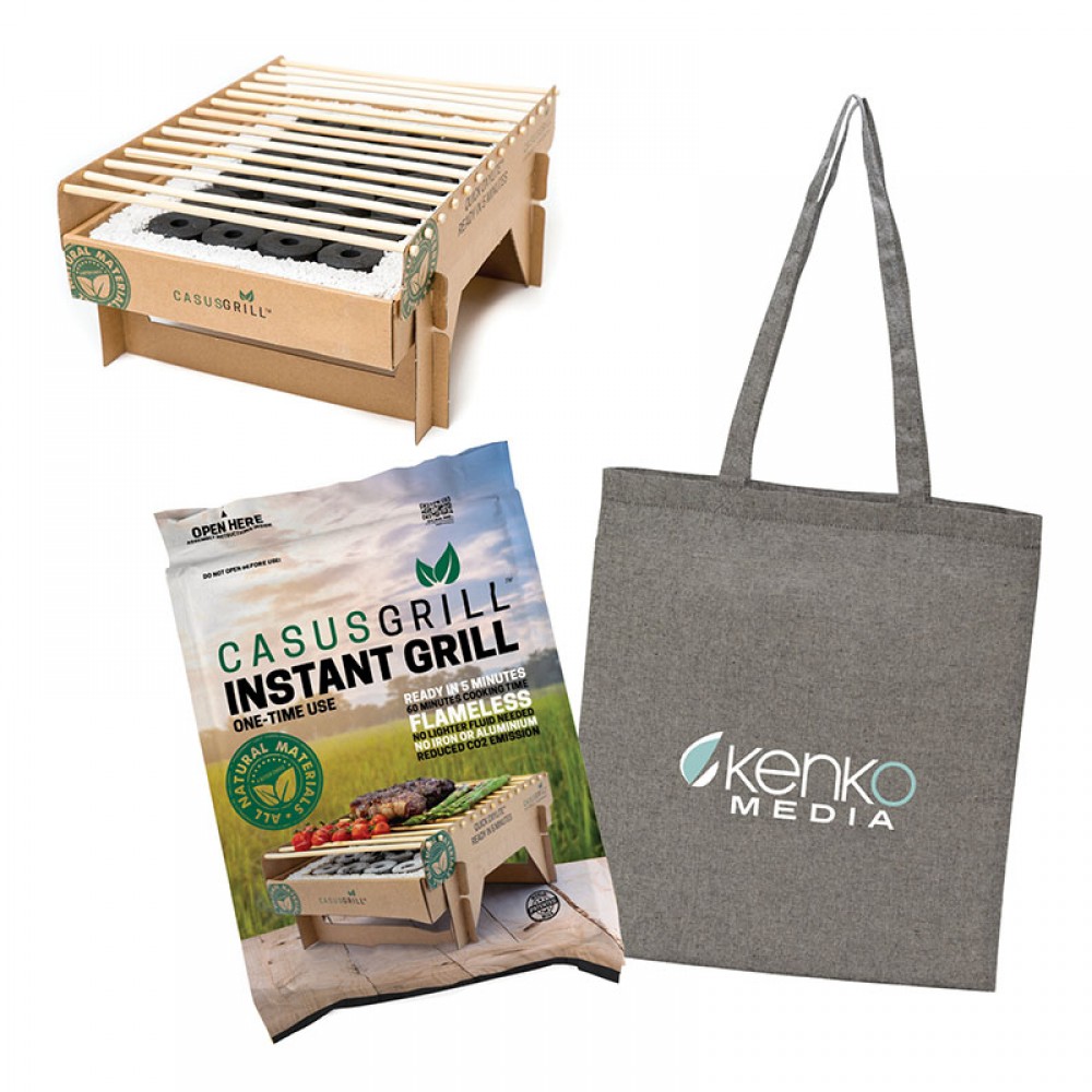 Promotional Raleigh CasusGrill Biodegradable BBQ Grill w/Recycled Cotton Tote Bag Promotional Raleigh CasusGrill Biodegradable BBQ Grill w/Recycled Cotton Tote Bag