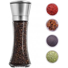 Personalized Stainless Steel Salt and Pepper Grinder Set -Tall Shaker