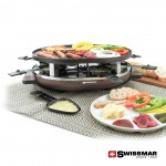 Swissmar Matterhorn Raclette 8 Person Party Grill - Wood Base with Logo