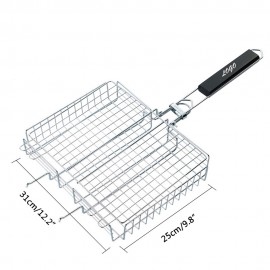 Wooden Handle Square Grill Net with Logo  Wooden Handle Square Grill Net with Logo