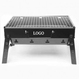 Camping Small Black Steel Grill with Logo