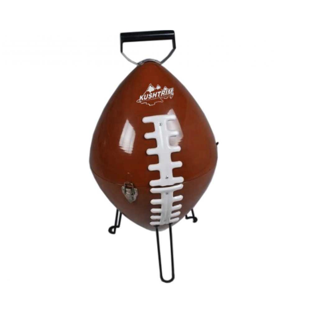 Logo Printed Kickoff Football shaped Charcoal BBQ Grill Logo Printed Kickoff Football shaped Charcoal BBQ Grill