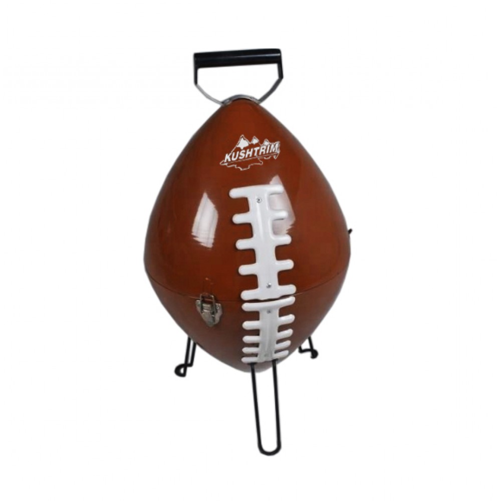 Logo Printed Kickoff Football shaped Charcoal BBQ Grill