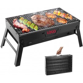 Folding Portable Stainless Steel Barbecue Charcoal Grill with Logo  Folding Portable Stainless Steel Barbecue Charcoal Grill with Logo