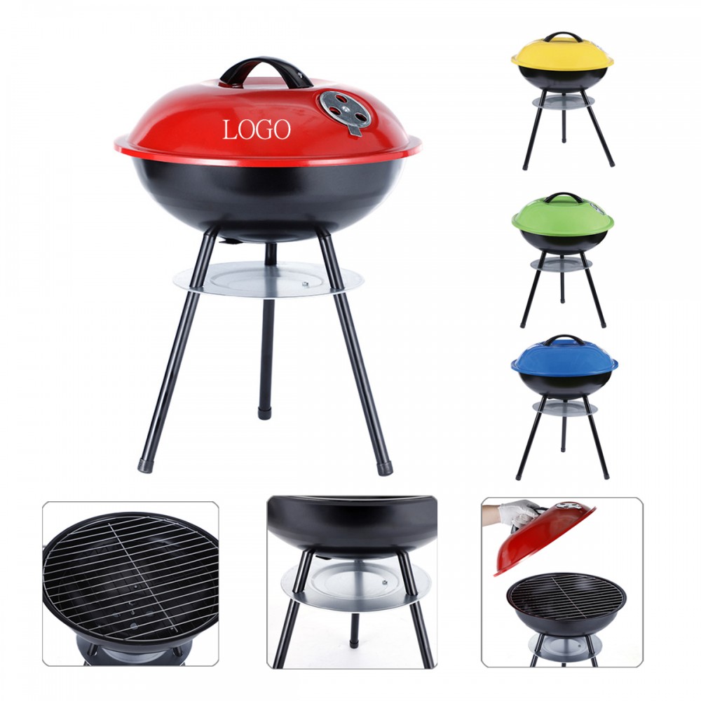 14 Inches Portable Charcoal Grill with Logo