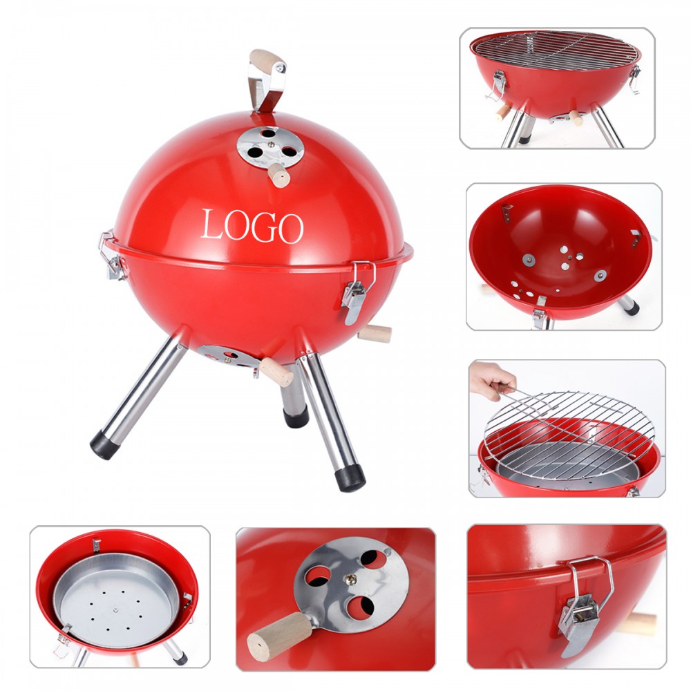 Customized Portable Outdoor Mini Round BBQ Charcoal Grill Stove