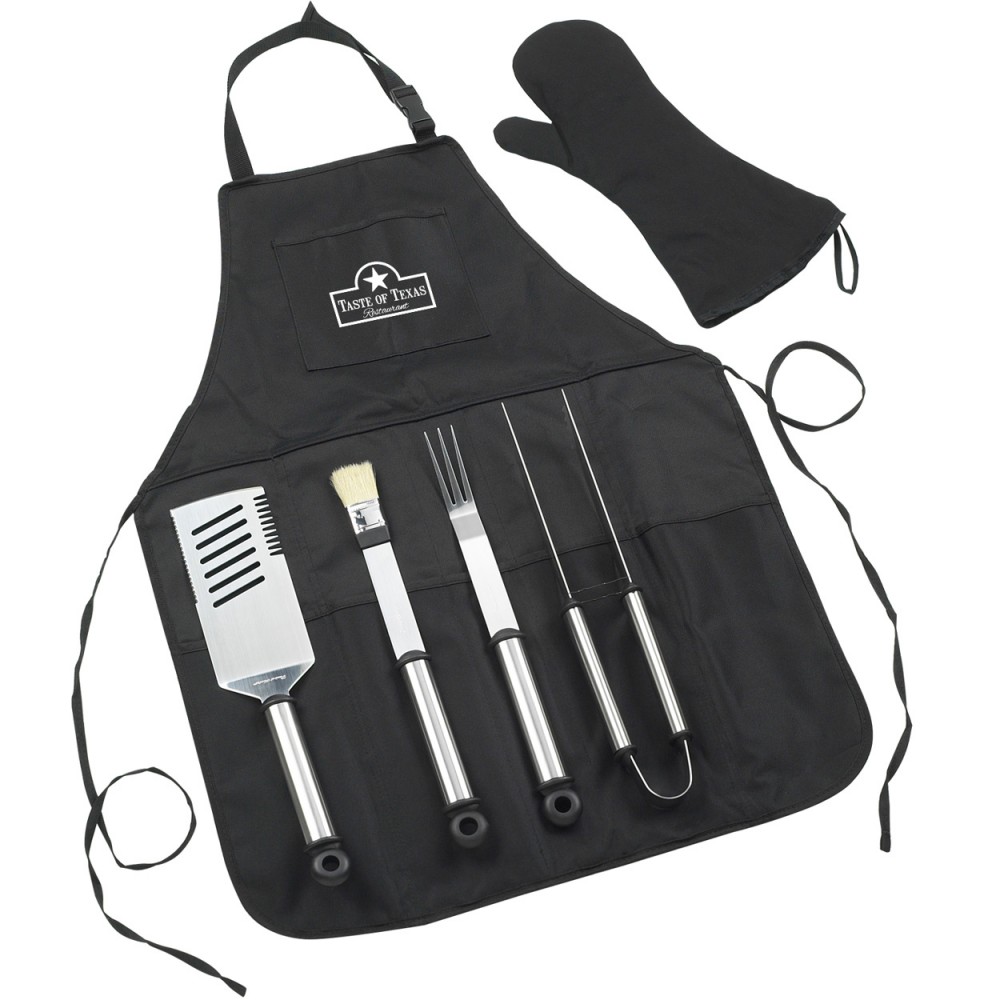 Promotional,Custom Imprinted Chef's Set Barbecue Apron and Tools Promotional,Custom Imprinted Chef's Set Barbecue Apron and Tools