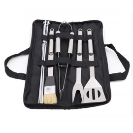 BBQ Accessories Tool 5 Pcs Set With Black Carrying Case with Logo