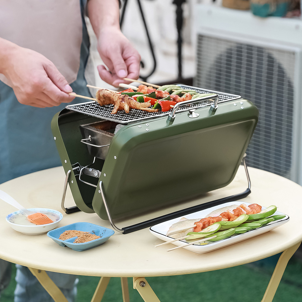 Logo Branded Luggage Type Barbecue Grill