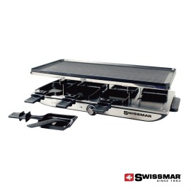 Swissmar Geneva 8 Person Raclette Grill - Stainless Steel with Logo