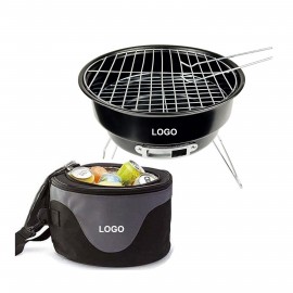 Mini Round Charcoal Grill wit Cooler Bag (direct import) with Logo