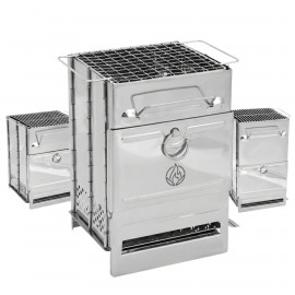Promotional Compact Folding Stainless Steel Square Wood Stove