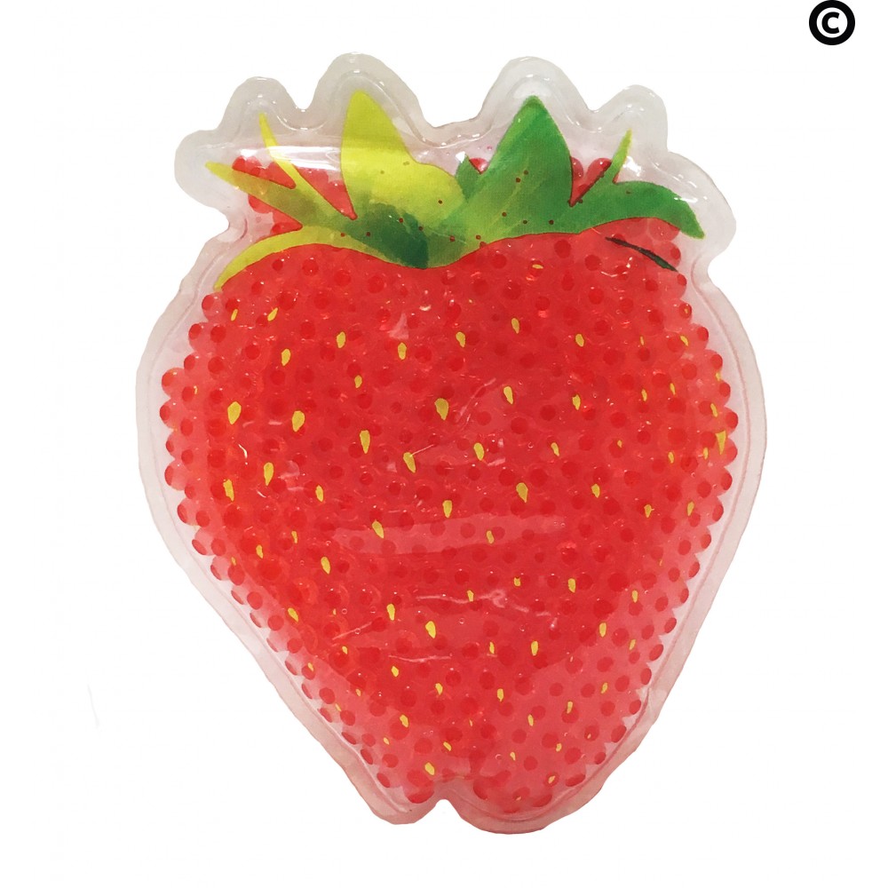 Strawberry Hot/Cold Pack with Gel Beads Logo Branded