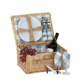PICNIC TIME Catalina Picnic Basket for 2 - Wicker Picnic Basket with Picnic  Set, (Red & White Plaid Pattern)