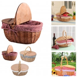 Vintage Outdoor Picnic Basket with Logo