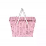 Pink Rattan Baskets With Lid with Logo