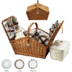 English Style Picnic Basket Set for 4 with Logo