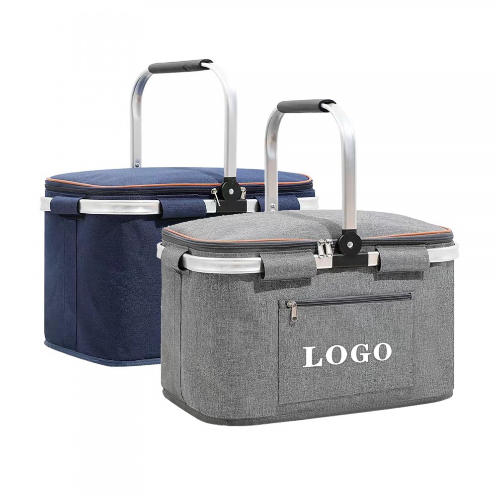 Collapsible Insulated Picnic Basket with Logo