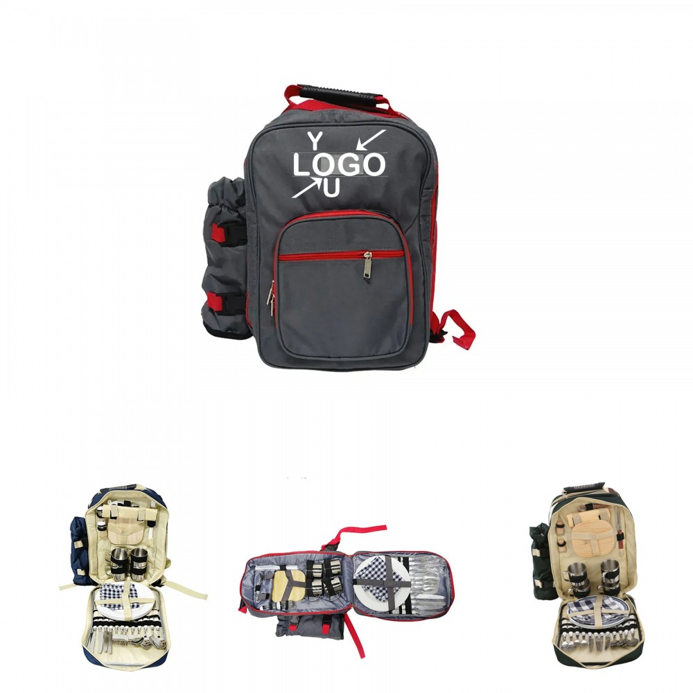 Insulated Picnic Backpack Set with Logo