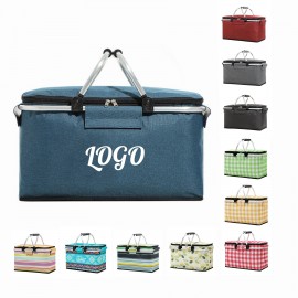 Customized Foldable Large Oxford Cloth Market/Picnic Basket