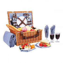 Logo Branded Outdoor Wicker Picnic Basket  Logo Branded Outdoor Wicker Picnic Basket