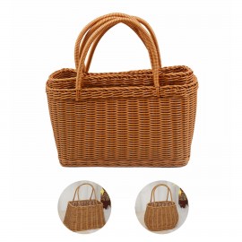 Rattan Grocery Woven Picnic Basket With Handle with Logo  Rattan Grocery Woven Picnic Basket With Handle with Logo