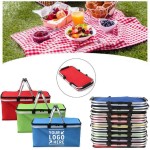 Promotional Foldable Picnic Cooler Bag Large Capacity Lunch Basket