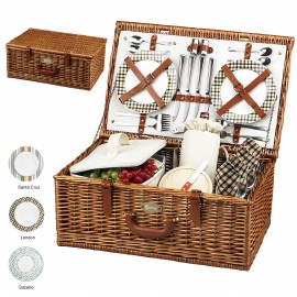 Customized English Style Picnic Basket Set for 4  Customized English Style Picnic Basket Set for 4