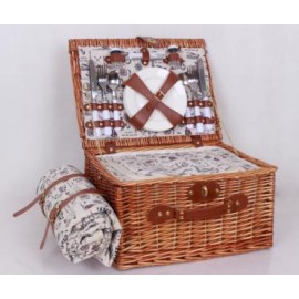 Straw Picnic Basket with Logo