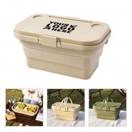 Collapsible Picnic Basket with Portable Folding Table with Logo