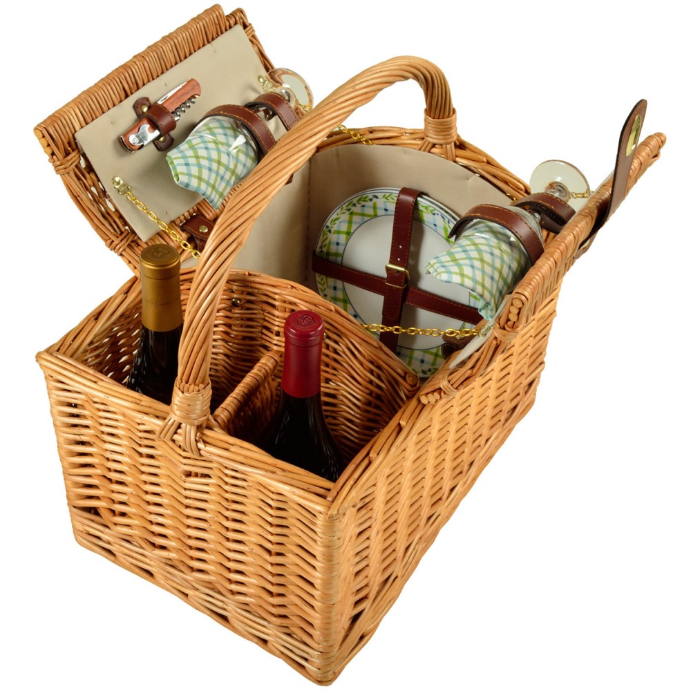 Vineyard Picnic Basket for Two with Logo