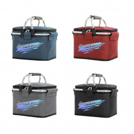 12.8L Solid Color Foldable Insulated Picnic Basket with Logo  12.8L Solid Color Foldable Insulated Picnic Basket with Logo