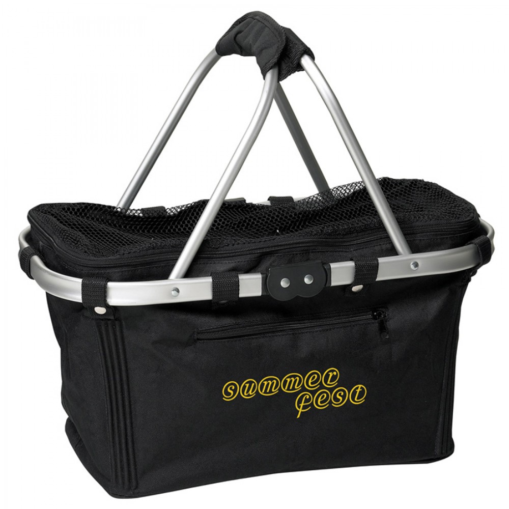 Logo Branded Picnic Basket w/ Aluminum Frame Logo Branded Picnic Basket w/ Aluminum Frame