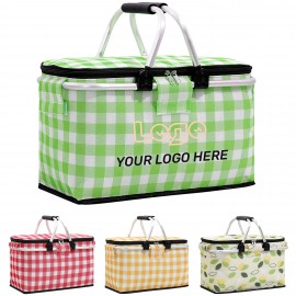Collapsible Insulated Picnic Basket with Logo