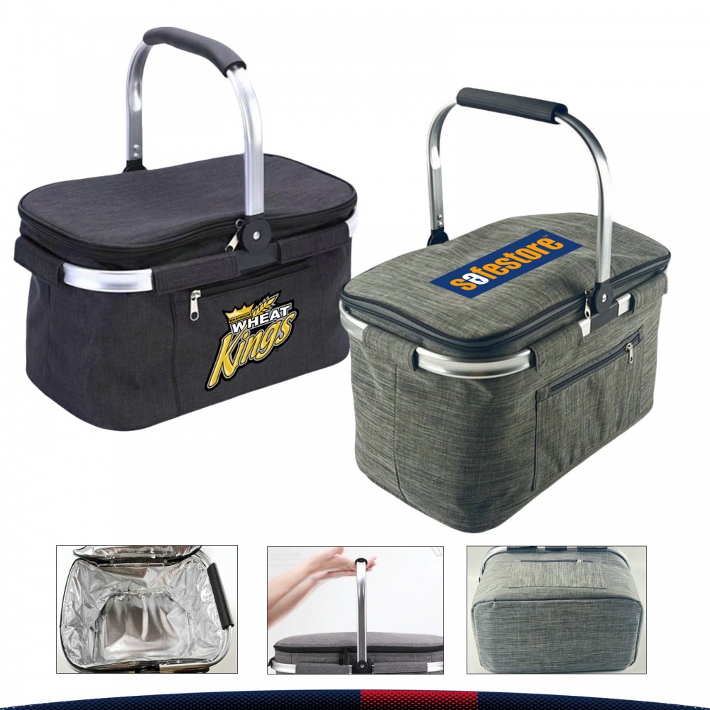 Solvix Collapsible Insulated Picnic Basket - Express Shipping with Logo Solvix Collapsible Insulated Picnic Basket - Express Shipping with Logo