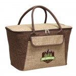 Mocha Picnic Basket Cooler with Logo