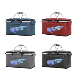 18L Solid Color Foldable Insulated Picnic Basket with Logo