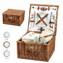 English Style Picnic Basket Set for 2 with Logo  English Style Picnic Basket Set for 2 with Logo