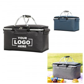 Foldable Insulated Picnic Basket Cooler with Logo