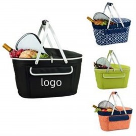 Logo Branded Insulated Folding Picnic Basket Cooler