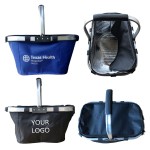 Custom Large Collapsible Portable Picnic Cooler Basket Set with Aluminum Handle