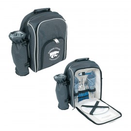 Promotional Ebony Polyester Picnic Backpack w/Wine & Cheese Service For 2  Promotional Ebony Polyester Picnic Backpack w/Wine & Cheese Service For 2