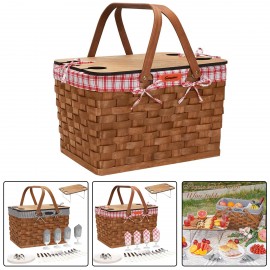 Picnic Basket w/Portable Wine Table with Logo