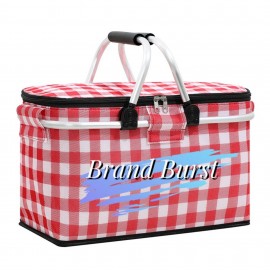 Customized 18L Lattice Foldable Insulated Picnic Basket  Customized 18L Lattice Foldable Insulated Picnic Basket