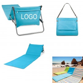 Portable Beach Mat with adjustable Reclining Back with Logo