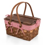 Kansas Handwoven Wood Picnic Basket with Logo