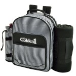 Picnic Backpack for 2 with Cooler & Blanket with Logo