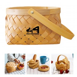 Rattan Bamboo Carrying Basket with Logo  Rattan Bamboo Carrying Basket with Logo