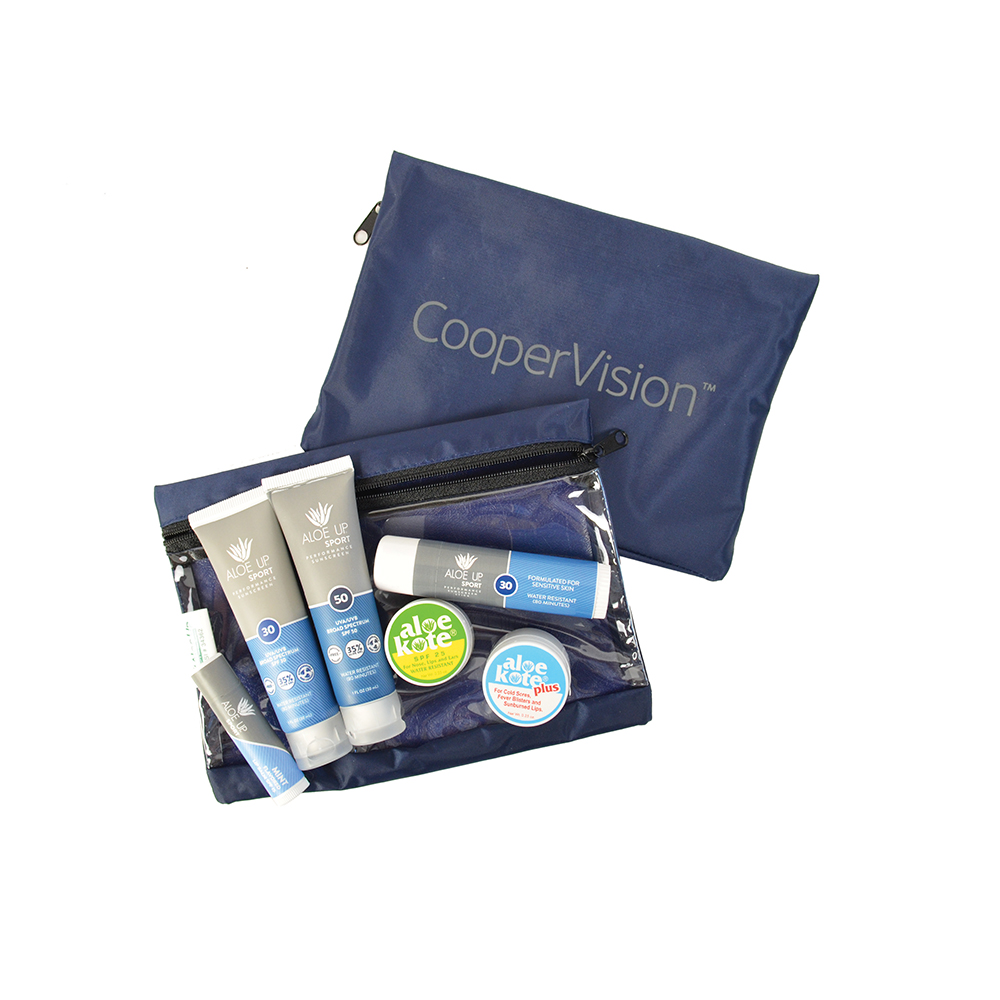 Custom Imprinted Aloe Up Grande Nylon Bag with Sport Sunscreen Custom Imprinted Aloe Up Grande Nylon Bag with Sport Sunscreen