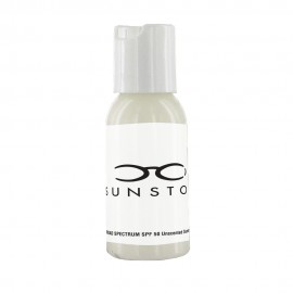 Personalized 1 oz SPF 50 Sunscreen in Clear Round Bottle